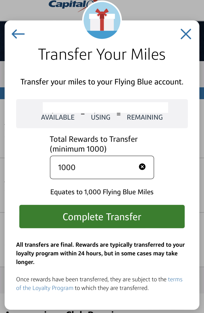 Capital One Transfer Miles 2 Capital One miles transfer step