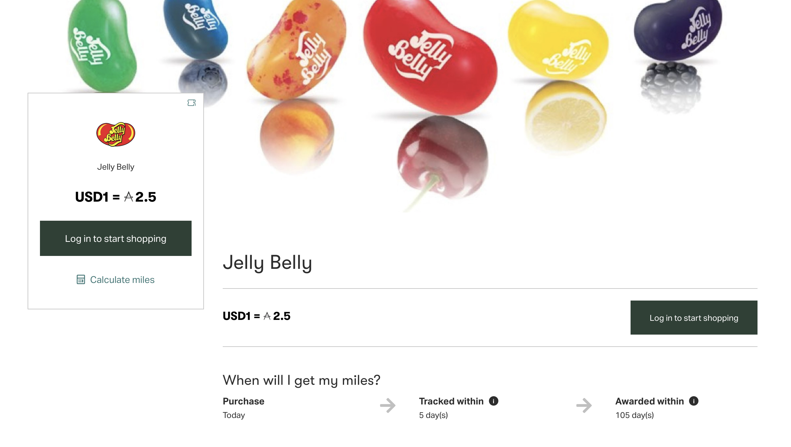 Cathay Pacific Asia Miles iShop Example Retailer Cathay Pacific Milesback Jelly Belly