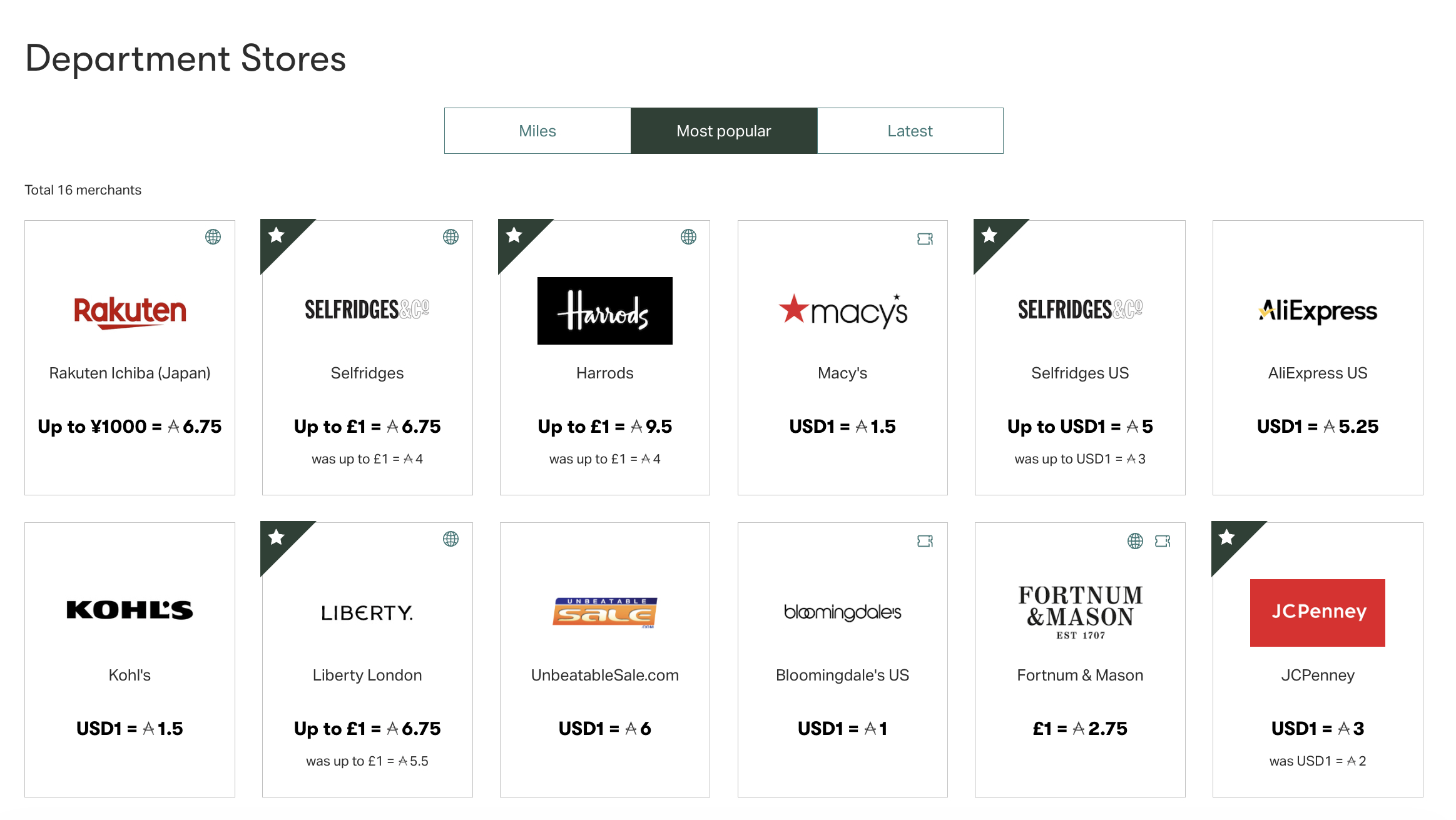 Cathay Pacific Asia Miles iShop Sort Results Cathay Pacific Milesback department stores