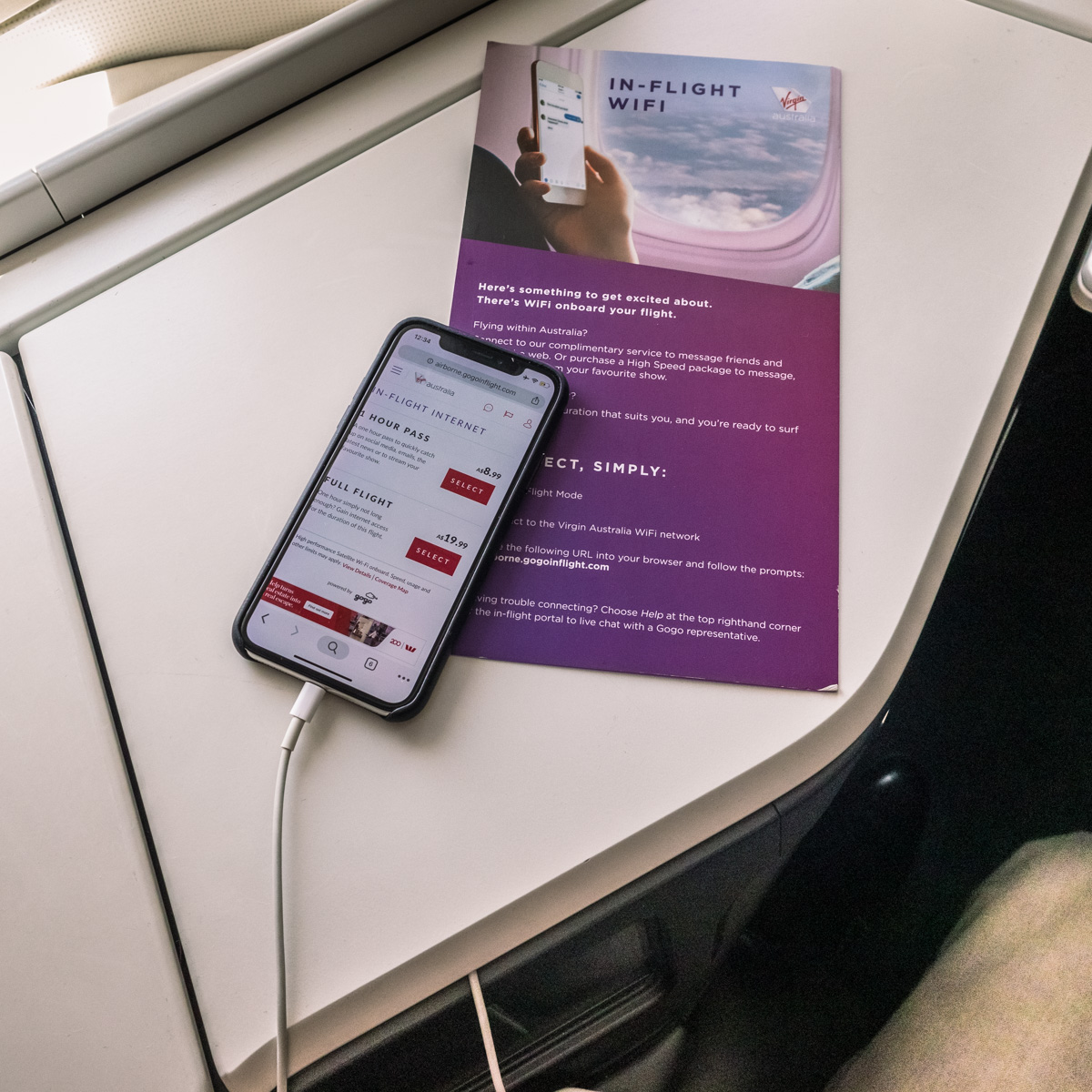 Virgin Australia 777 the business WiFi