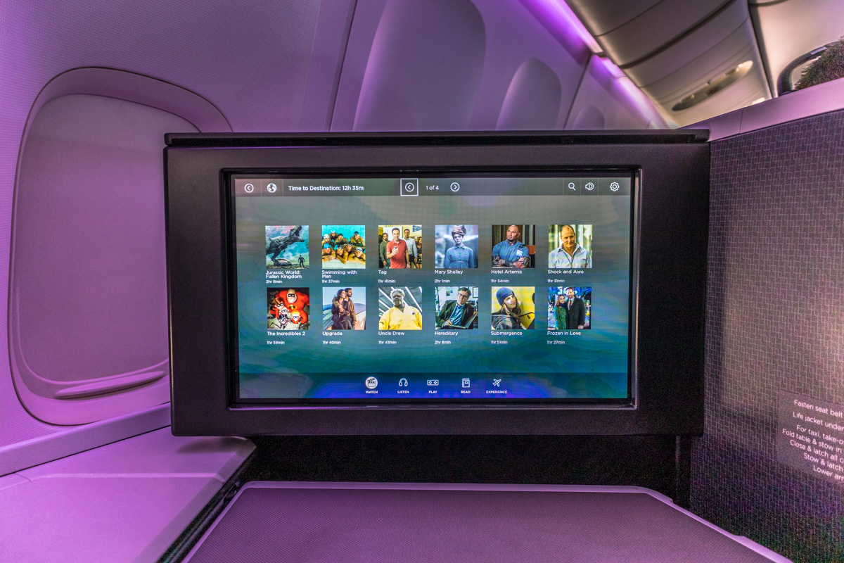 Virgin Australia 777 the business IFE