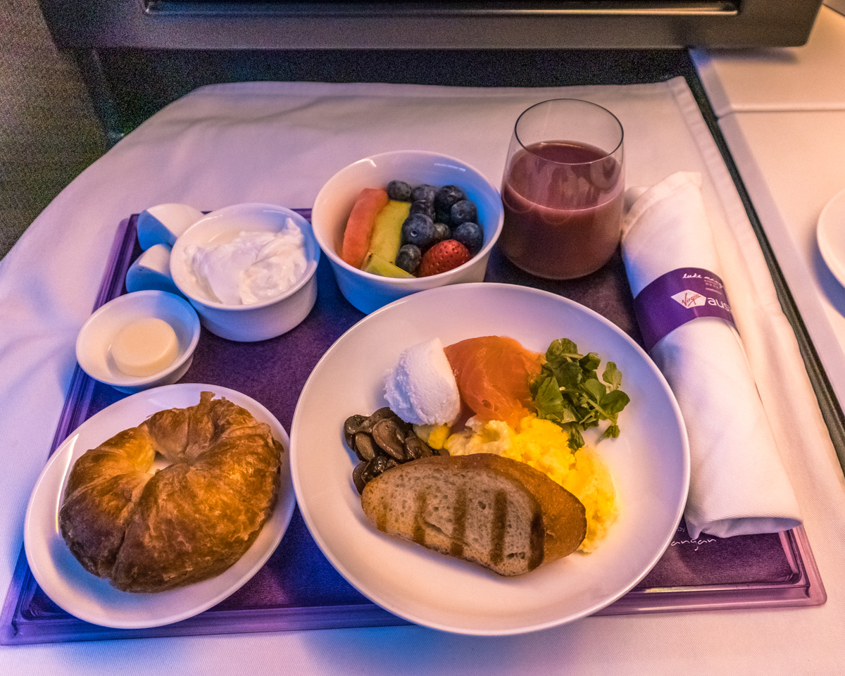 Virgin Australia 777 the business Food