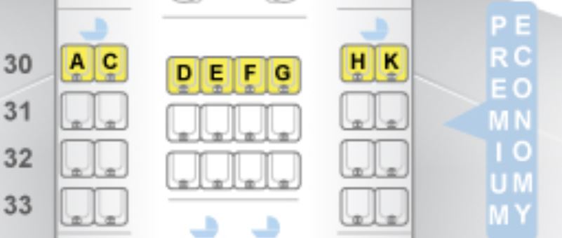 Cathay Pacific A350-900 Premium Economy Seat Map