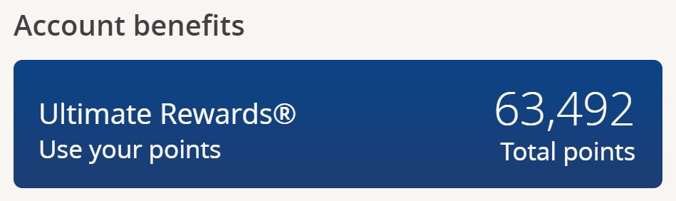 Chase Ultimate Rewards Balance Chase Ultimate Rewards Balance