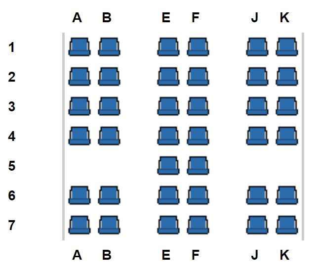 Emirates 777-200LR 2 Class Business Class Seat Map
