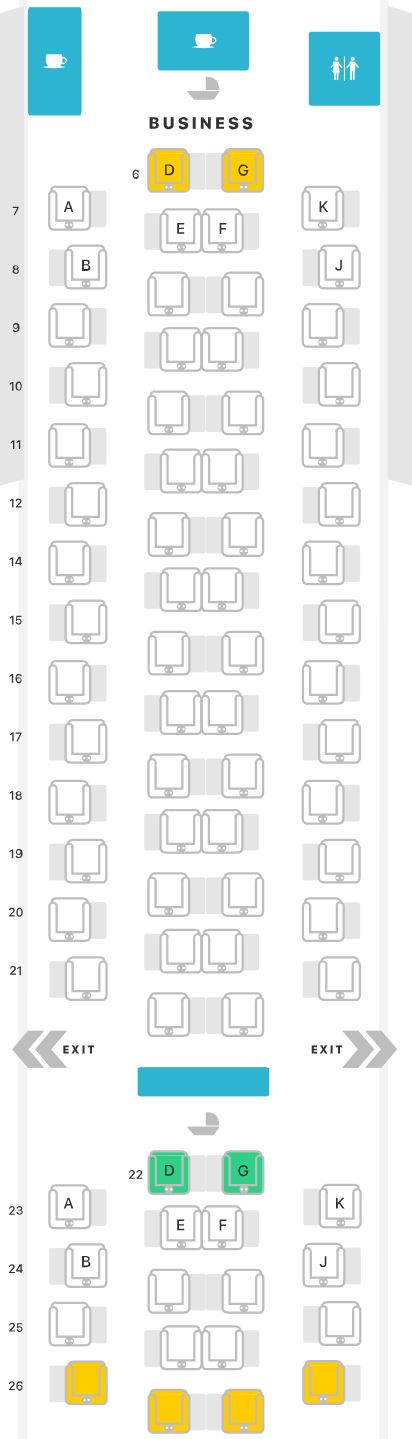 Emirates A380 Business Class Seat Map