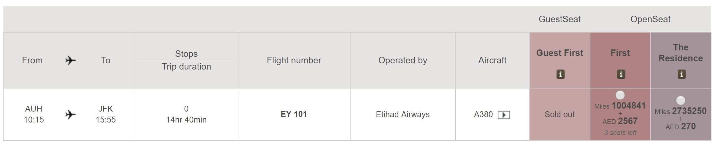 Etihad award search