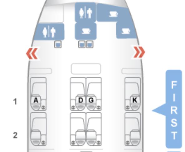 Japan Airlines 777-300 First Class Seat Map