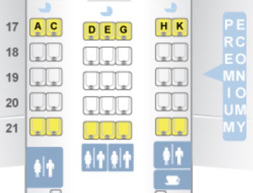 Japan Airlines 787-9 SS Premium Economy Class Seat Map