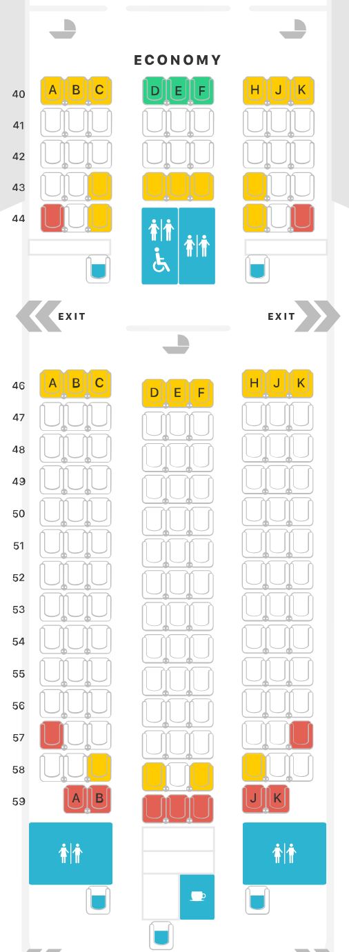Qantas 787-9 Economy Class Seat Map