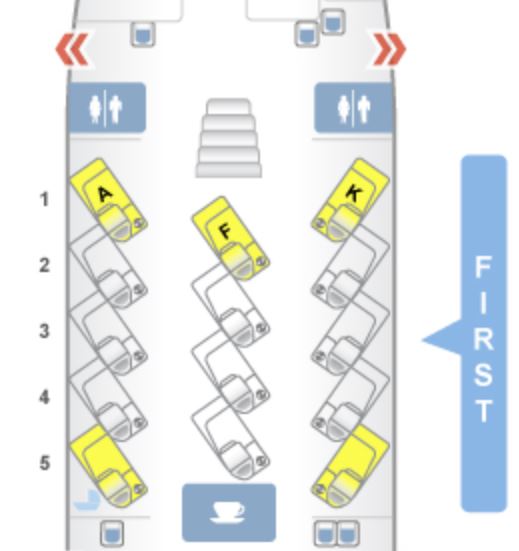 Qantas A380 First Class Seat Map