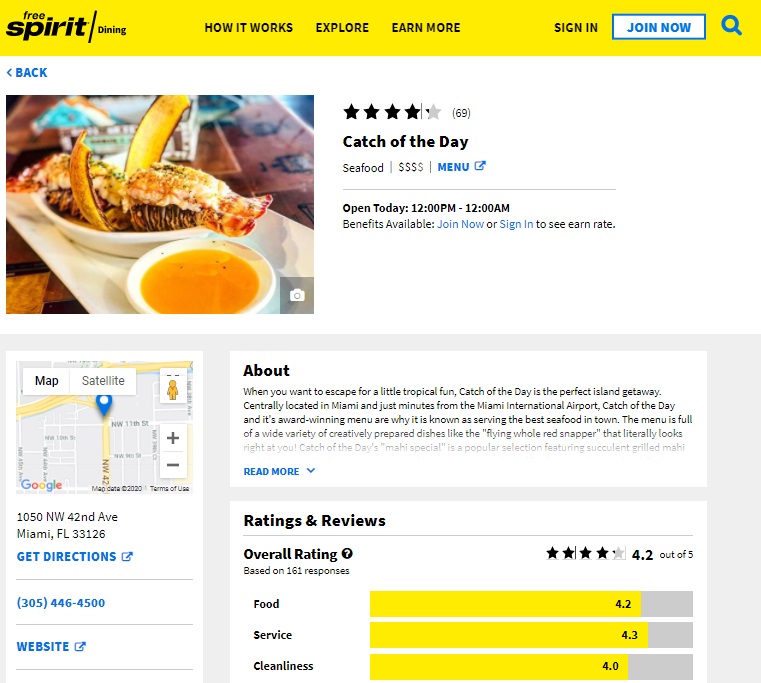 Search Results Free Spirit Dining detail Miami