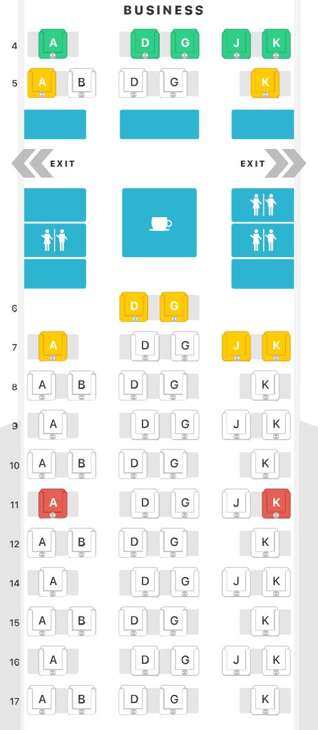 Swiss Air 777-300ER Business Class Seat Map SWISS 777-300ER Business Class Seat Map