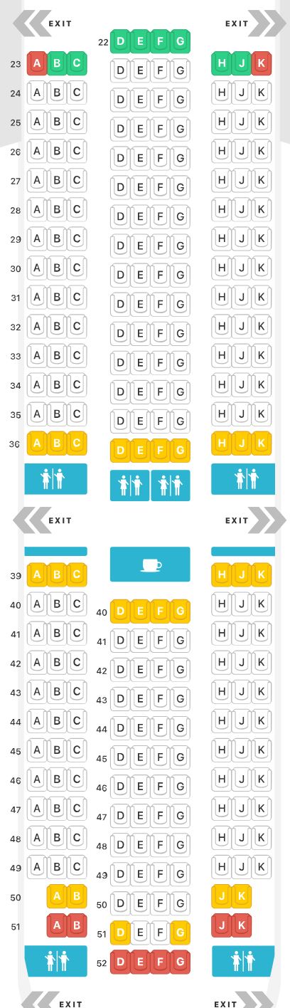 Swiss Air 777-300ER Economy Class Seat Map SWISS 777-300ER Economy Class Seat Map