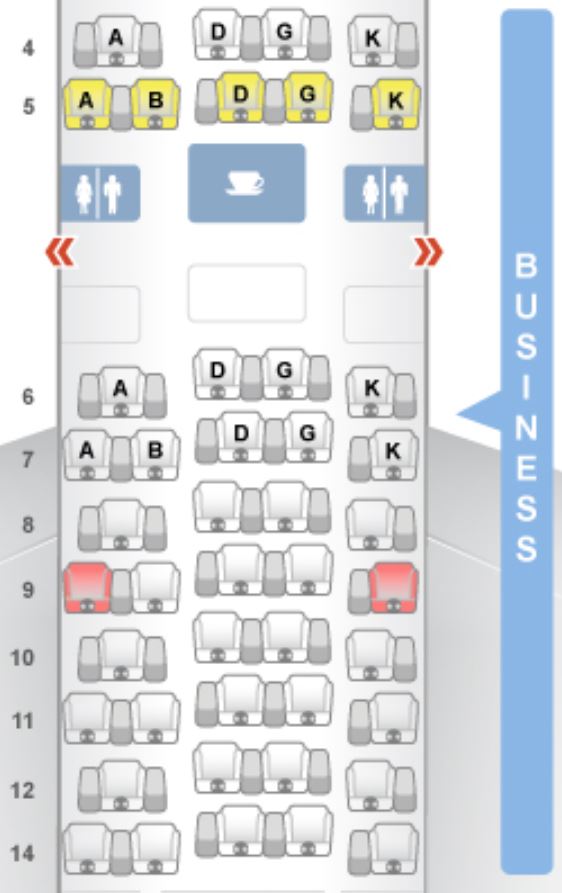 Swiss Air A330 Business Class Seat Map SWISS A330 Business Class Seat Map
