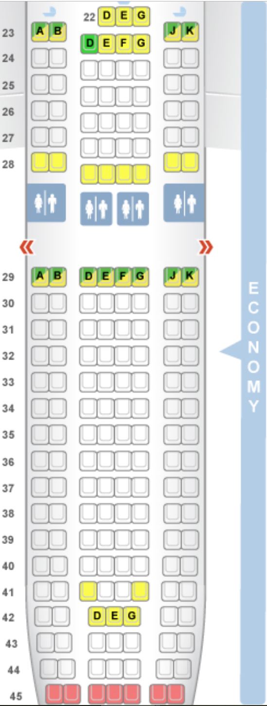 Swiss Air A330 Economy Class Seat Map SWISS A330 Economy Class Seat Map