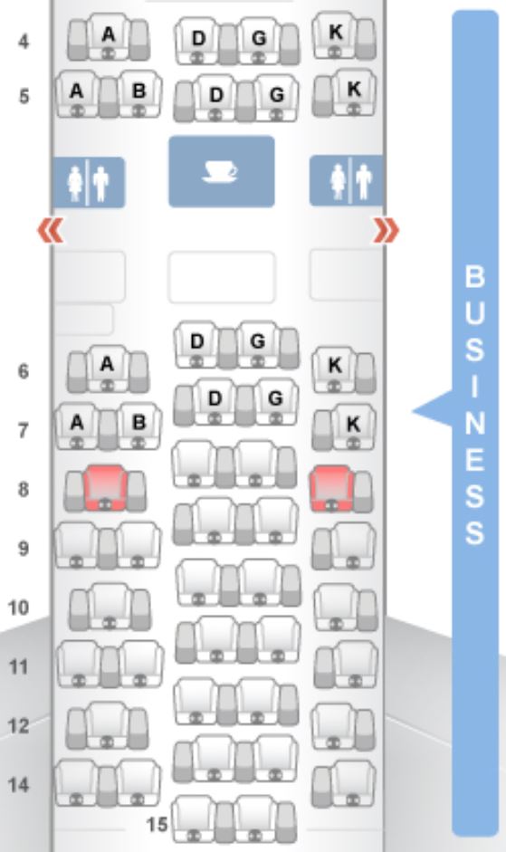 Swiss Air A340 Business Class Seat Map SWISS A340 Business Class Seat Map