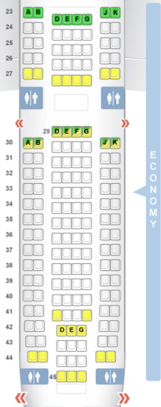 Swiss Air A340 Economy Class Seat Map SWISS A340 Economy Class Seat Map