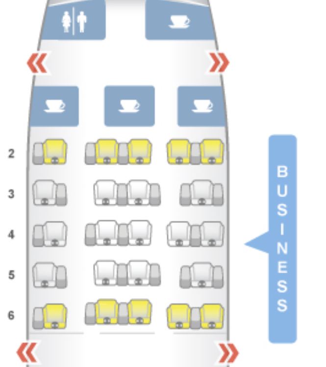 Aer Lingus A330-200 Business Class Seat Map