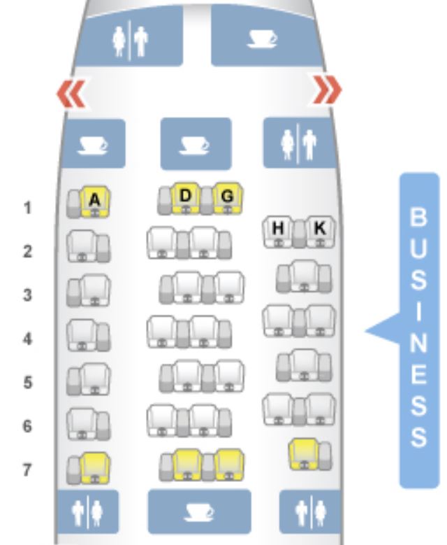 Aer Lingus A330-300 Business Class Seat Map Aer Lingus A330-300 Business Class Seat Map