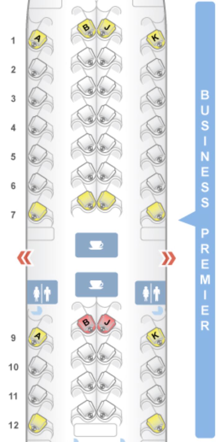 Air New Zealand 777-300ER Business Class Seat Map