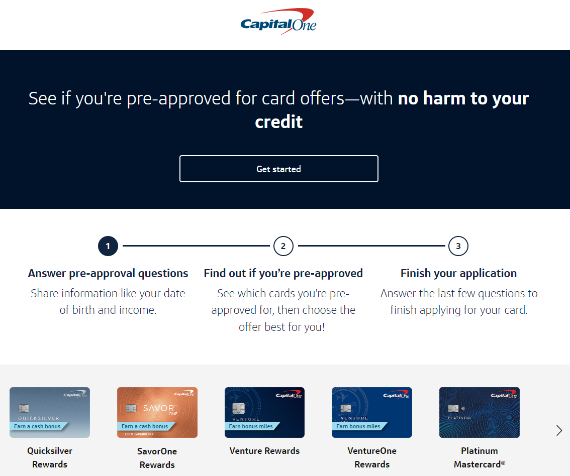 Capital One pre qualification Capital One prequalification