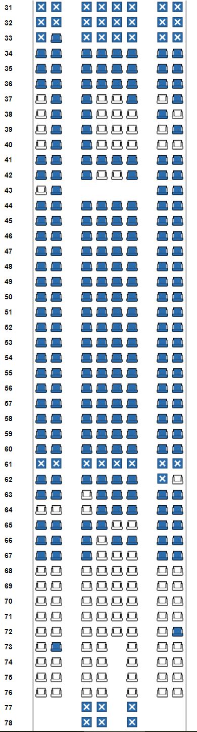 China Eastern A330 Economy Class Seat Map