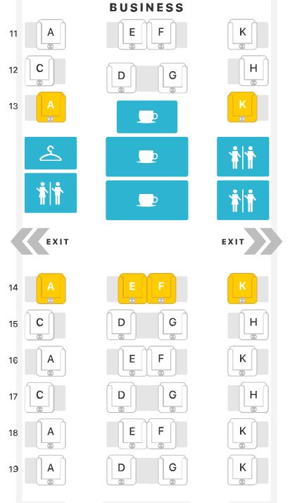 China Southern 777-300ER Business Class Seat Map