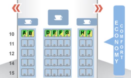 KLM A330-300 Premium Economy Class Seat Map