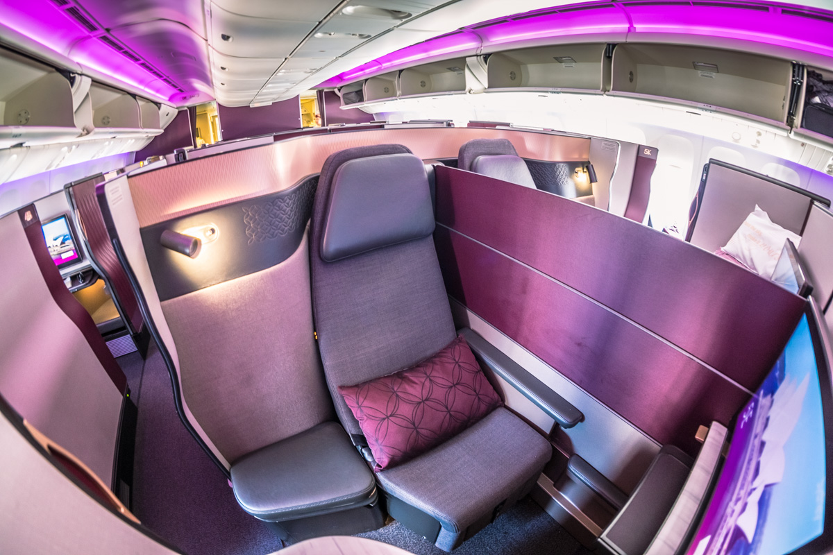 Qatar Airways Boeing 777 Qsuite Business Class Cabin