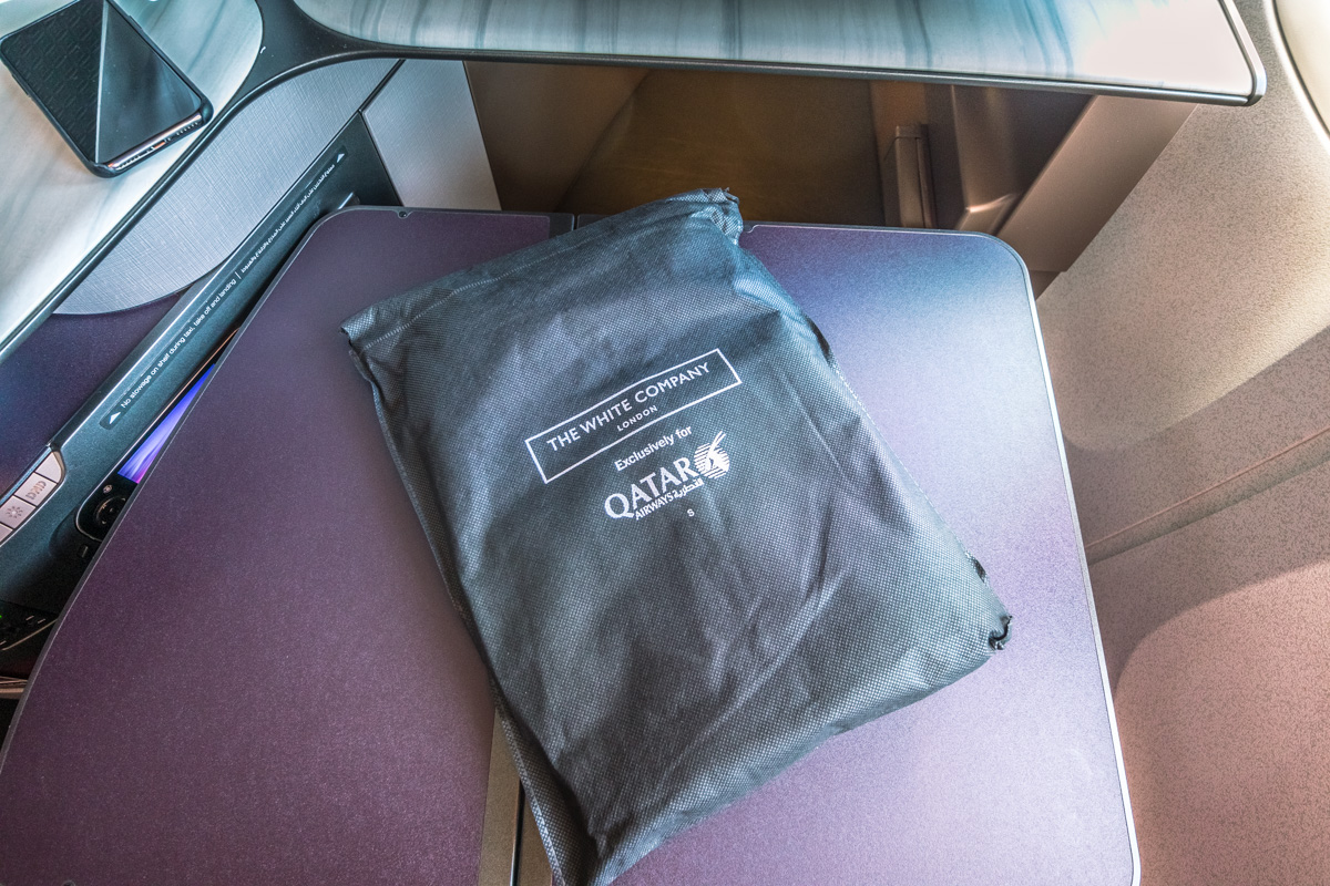 Qatar Airways Boeing 777 Qsuite Business Class PJs