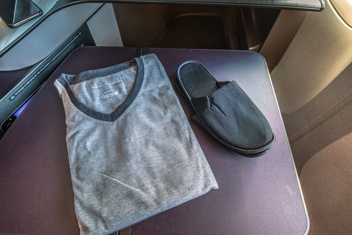 Qatar Airways Boeing 777 Qsuite Business Class PJs