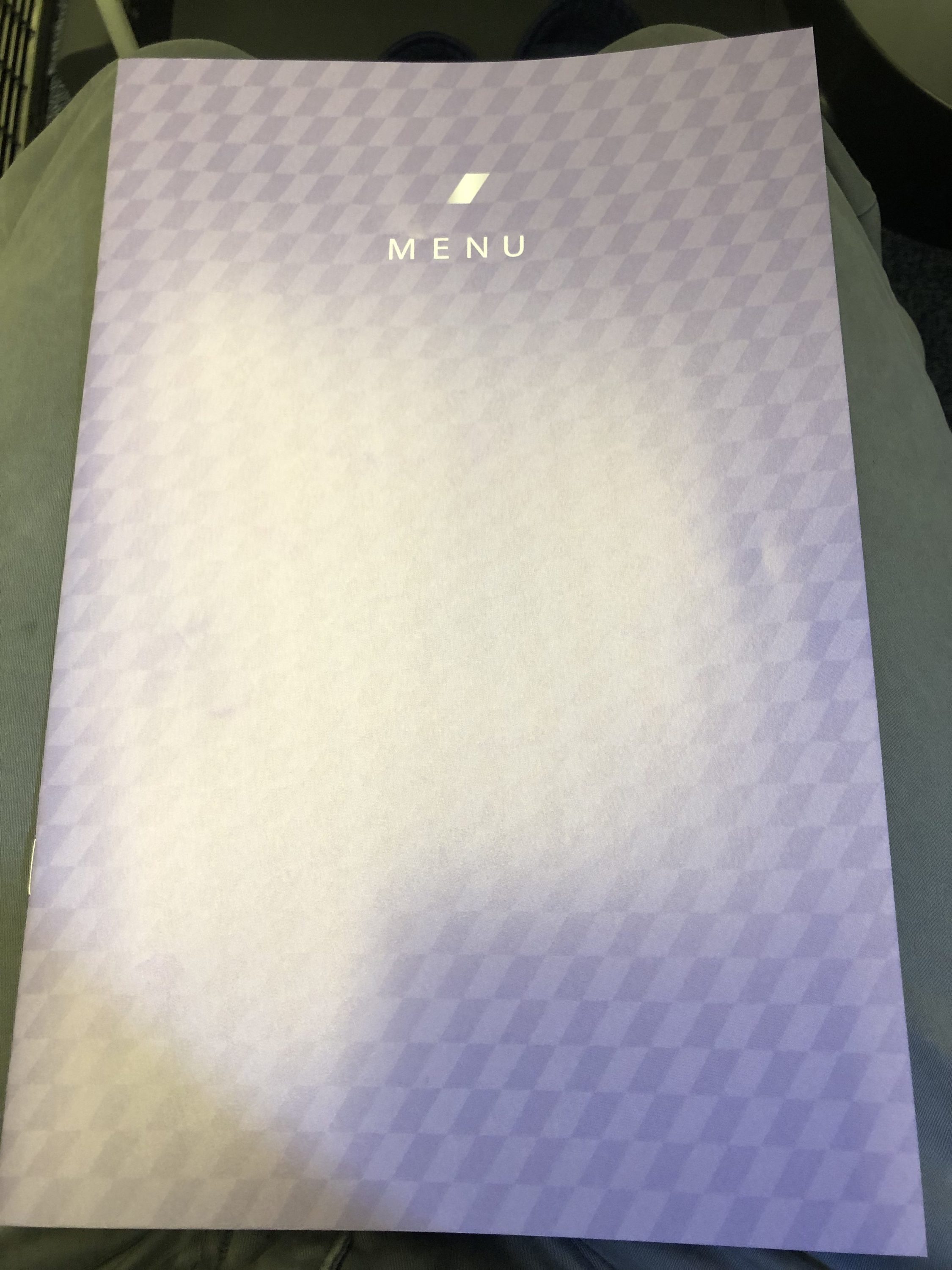 ANA Business Class Menu