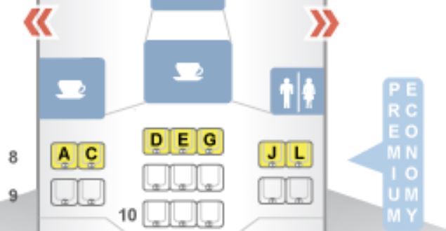 Alitalia A330-200 Premium Economy Class Seat Map