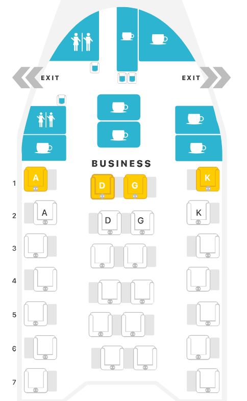 Austrian Airlines 767-300 Business Class Seat Map