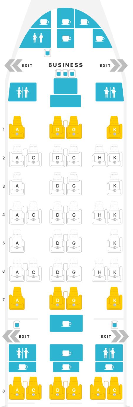 Austrian Airlines 777-200 Business Class Seat Map