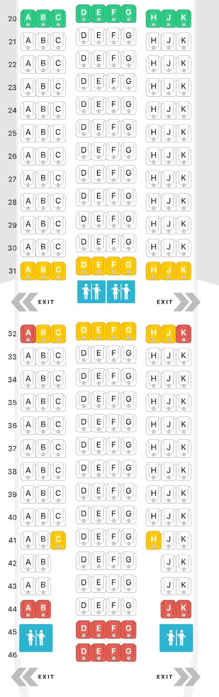 British Airways 777-200 v3 Economy Class Seat Map