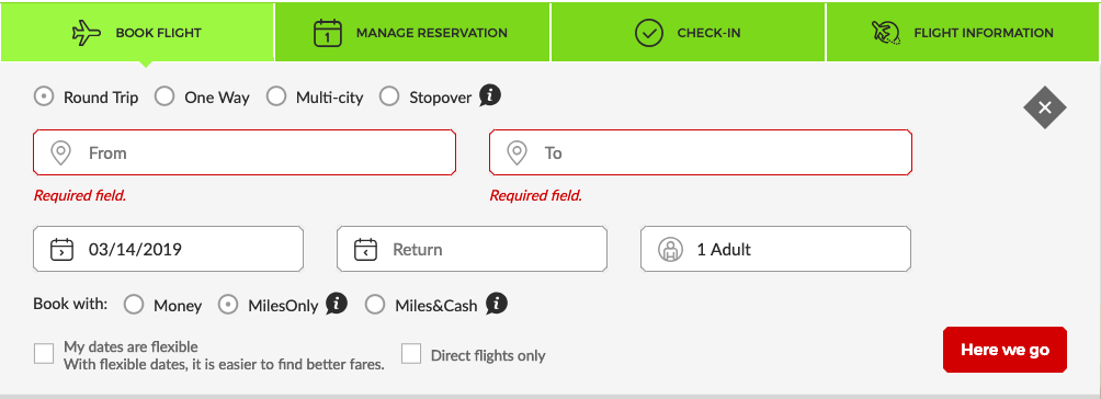 TAP Portugal Award Flight Search