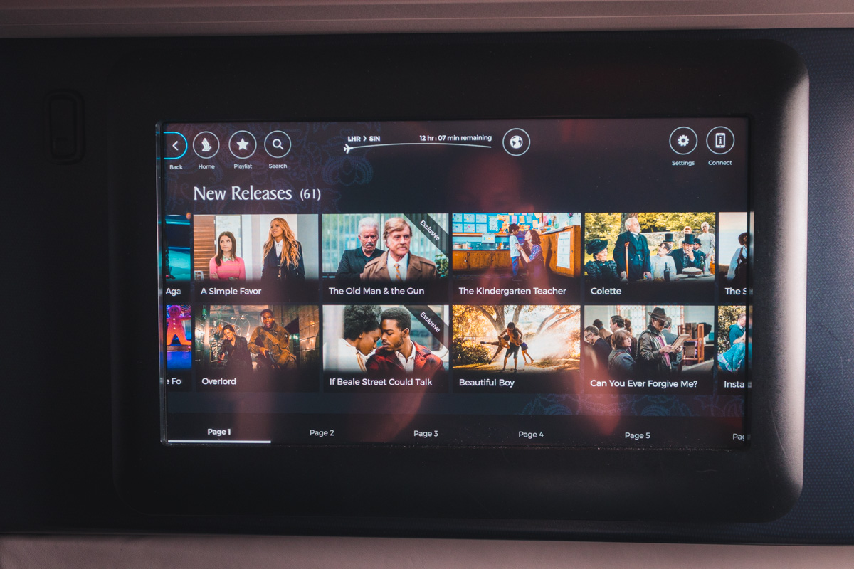 Singapore Airlines Airbus New A380 Business Class IFE