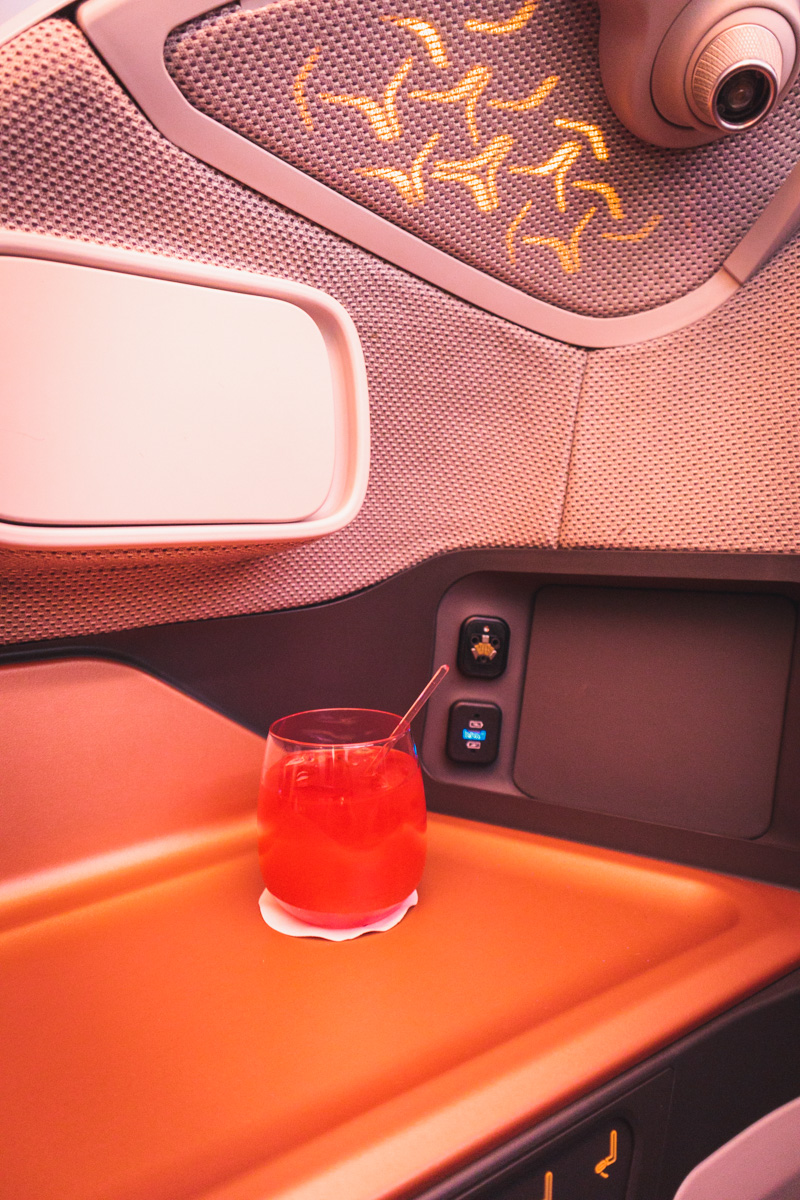 Singapore Airlines Airbus New A380 Business Class Singapore Sling