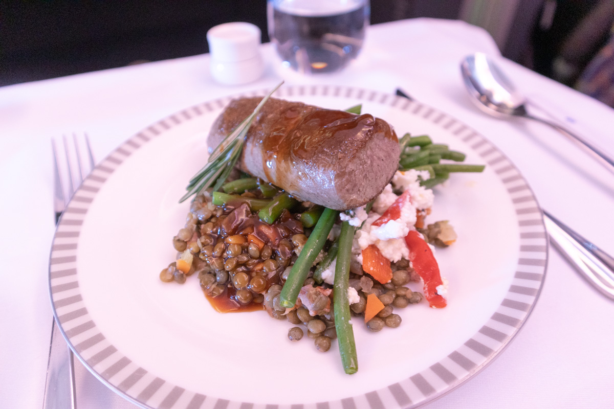 Singapore Airlines Airbus New A380 Business Class Meal Service