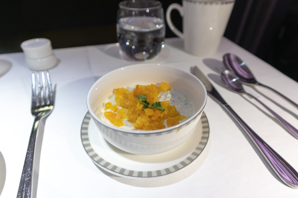 Singapore Airlines Airbus New A380 Business Class Breakfast