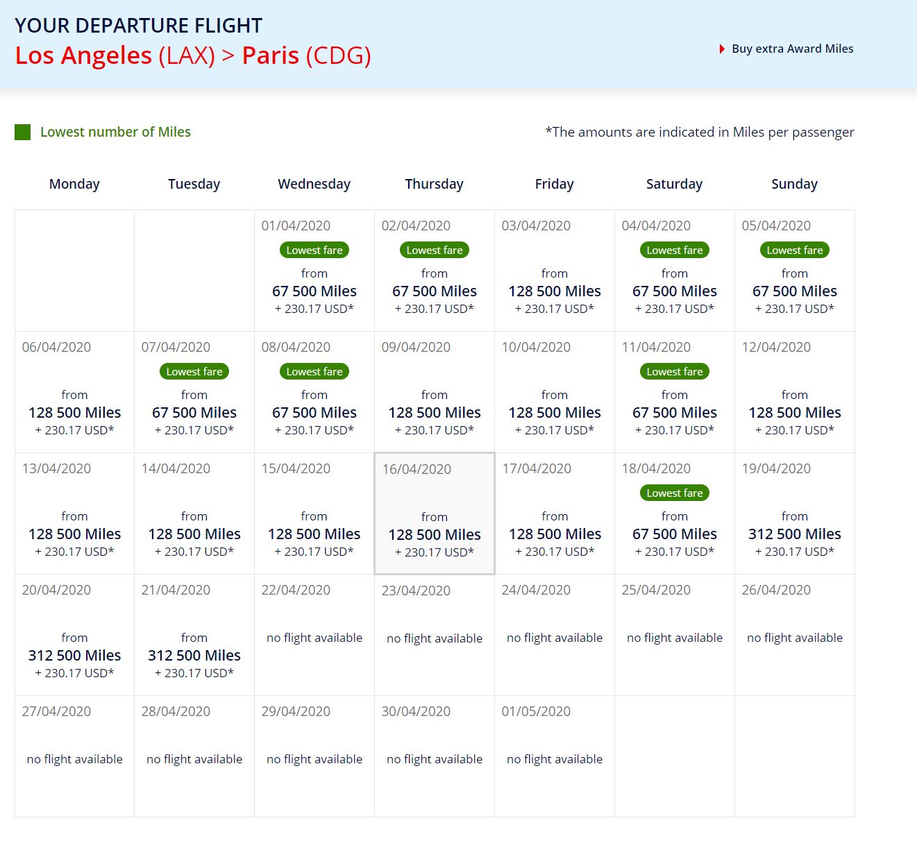Air France Search Results