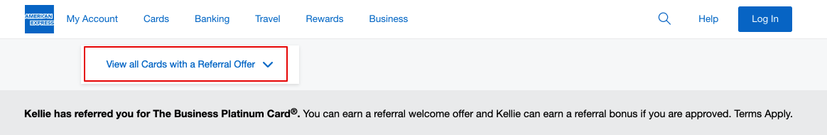 Amex Refer Friend Other Cards