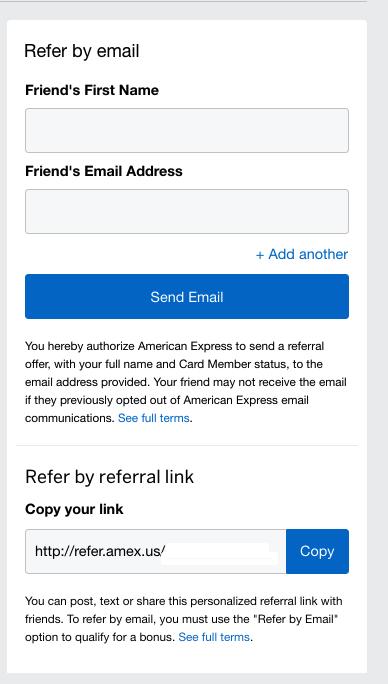 Amex Refer Friend