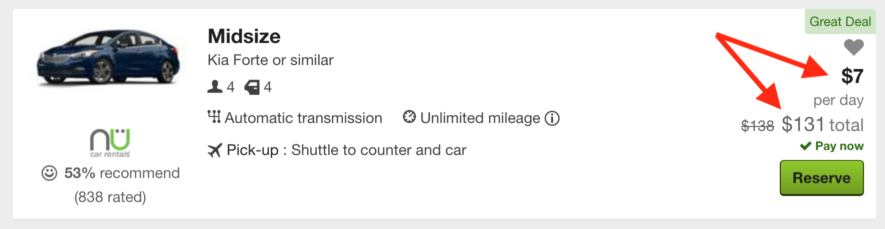 Travelocity Cars Search Results