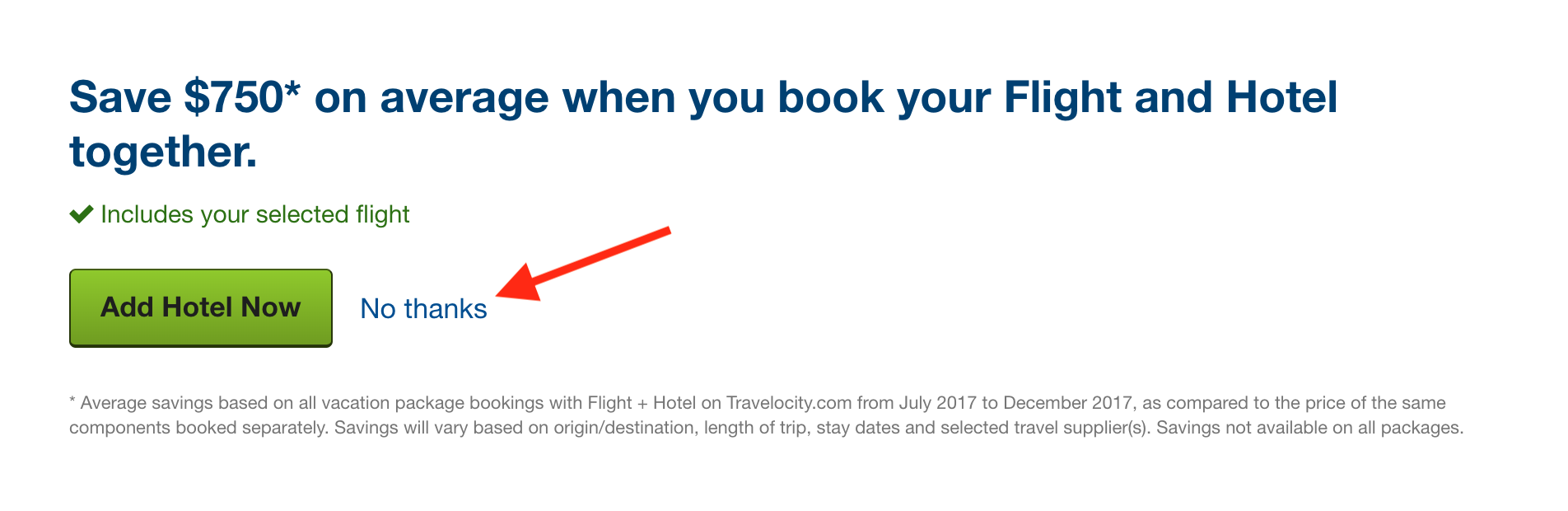 Travelocity Flights pop up