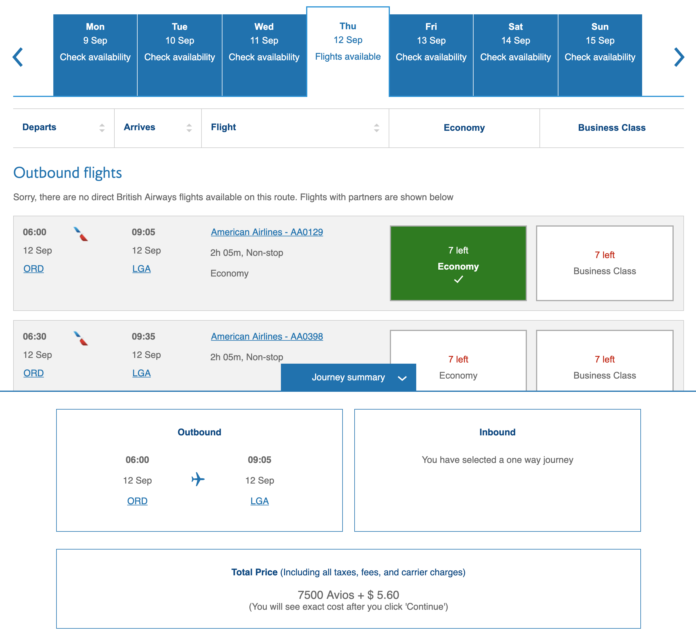 Use British Airways Avios to book short and medium haul awards.