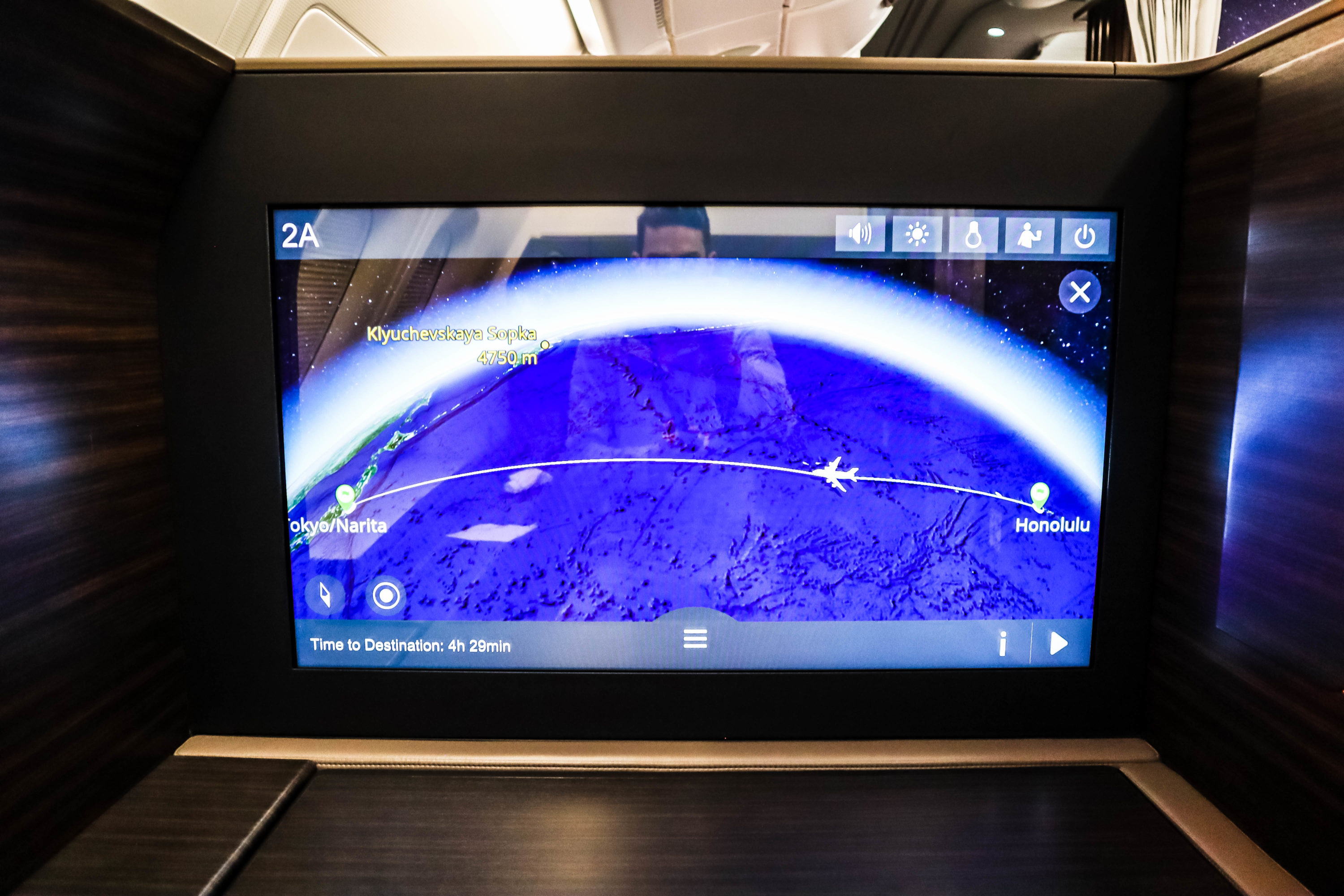 ANA A380 First Class; Flight Map