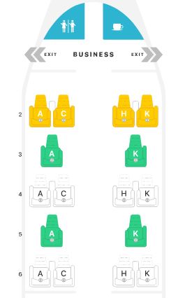 Aer Lingus A321neo LR business class seat map Aer Lingus A321neo LR business class seat map